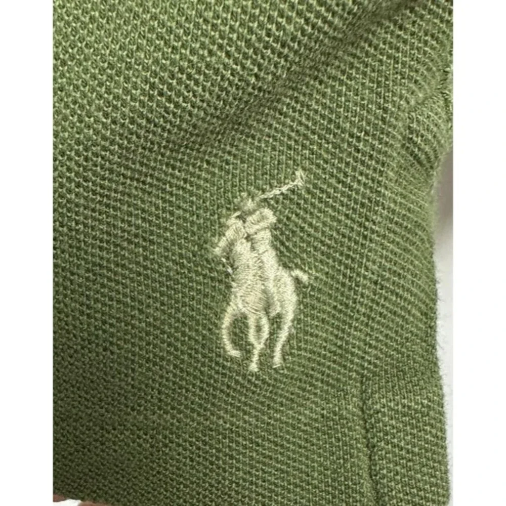 Polo Ralph Lauren Cotton Mesh Pocket Pullover Hoodie XL Olive Green Pony Preppy - Picture 6 of 9